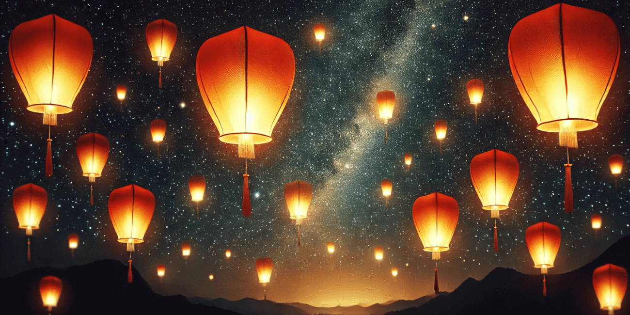 Chinese lanterns in the sky, Chinese lanterns for parties
