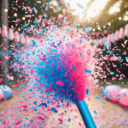 Gender reveal outdoor confetti cannon