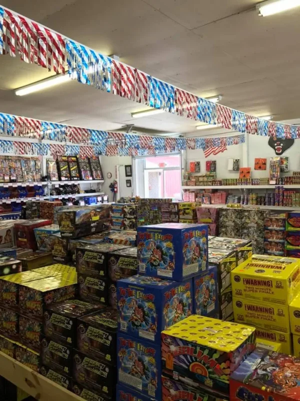 Windy city fireworks inside store displays